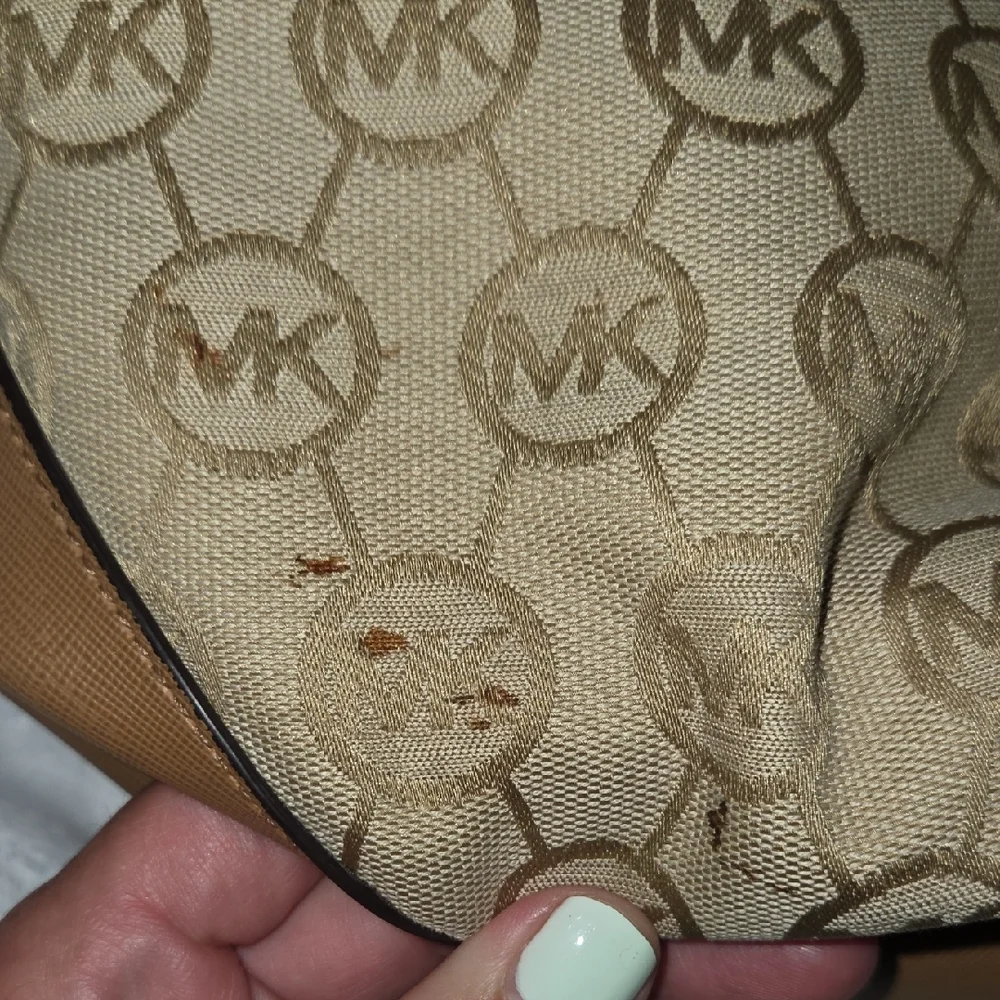 Michael Kors Beige and Brown Logo Tote